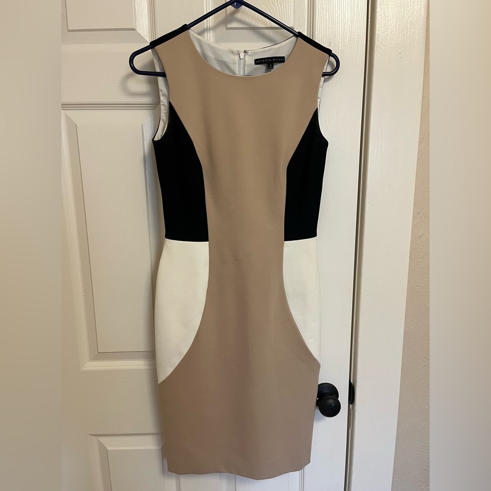 Elegant Colorblock Sleeveless Dress